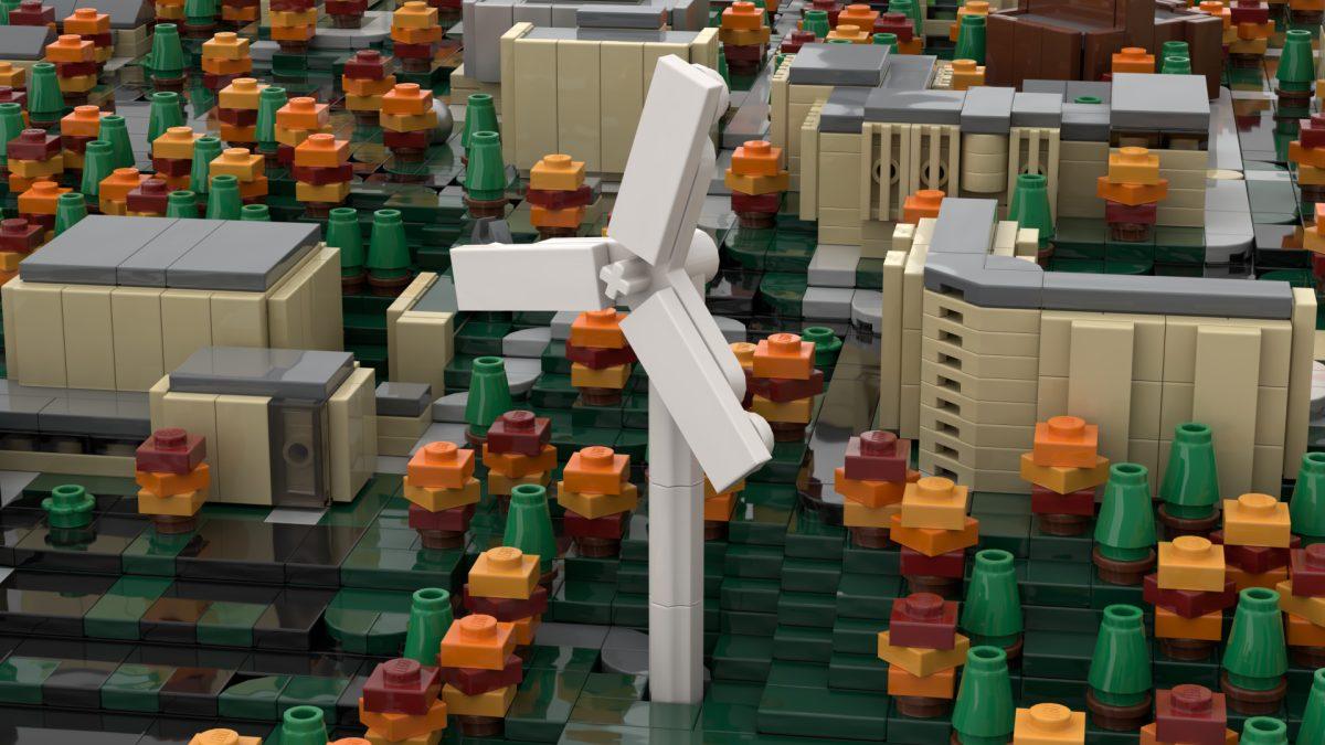 Anders Cote ’24  designs Lego model of St. Olaf campus