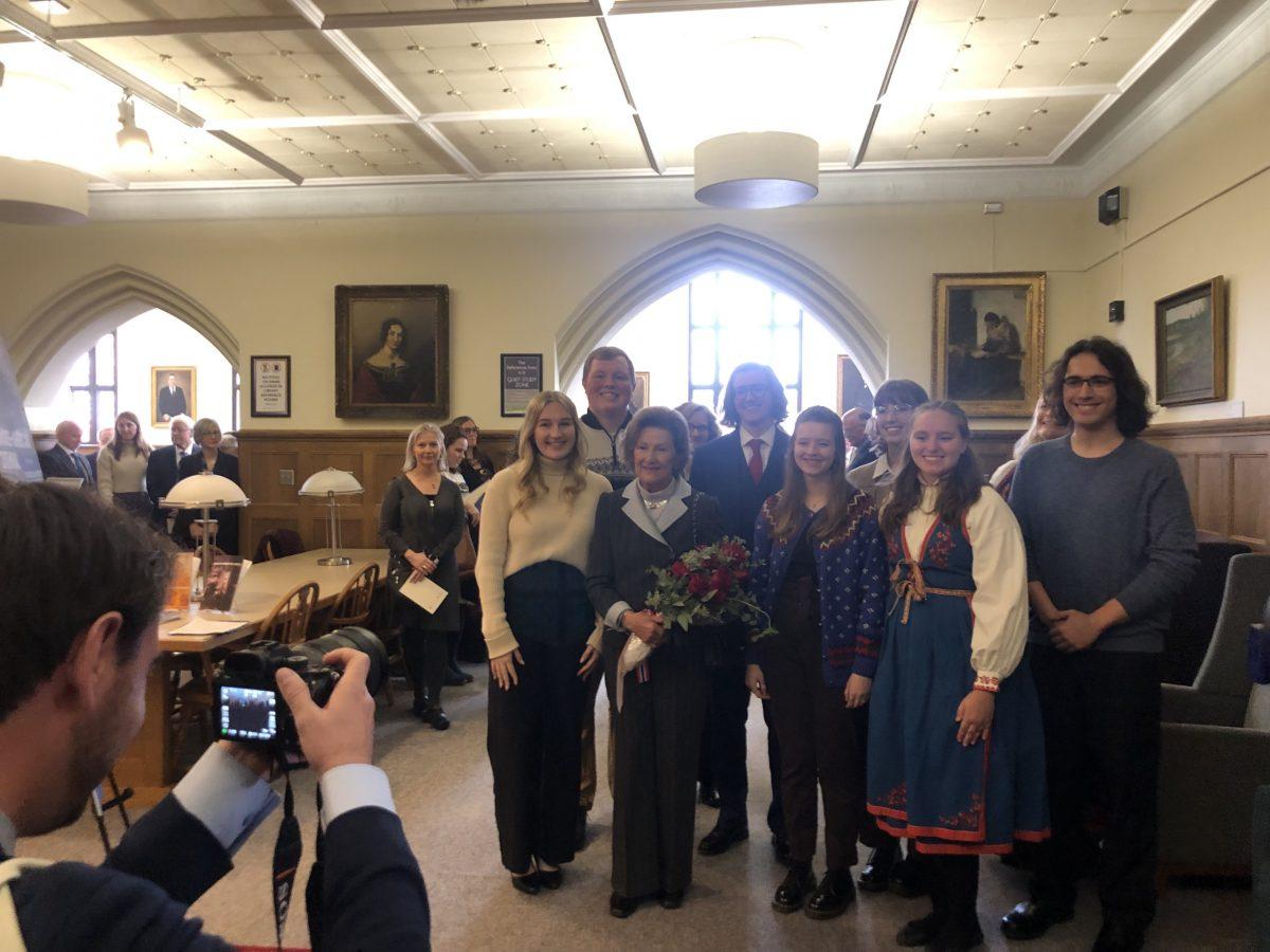 Queen Sonja of Norway pays visit to St. Olaf