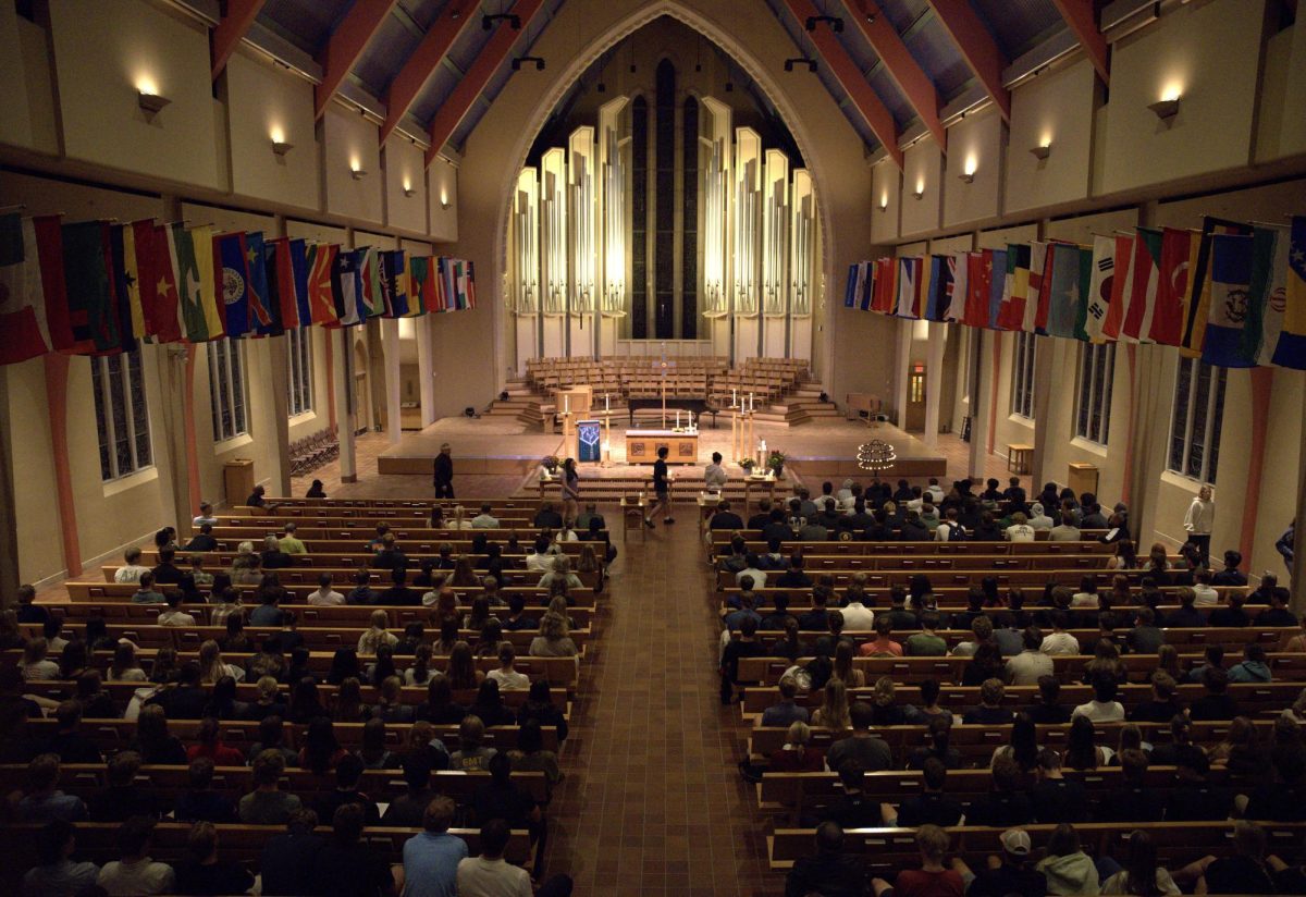 Boe Chapel vigil on Sept. 12. 