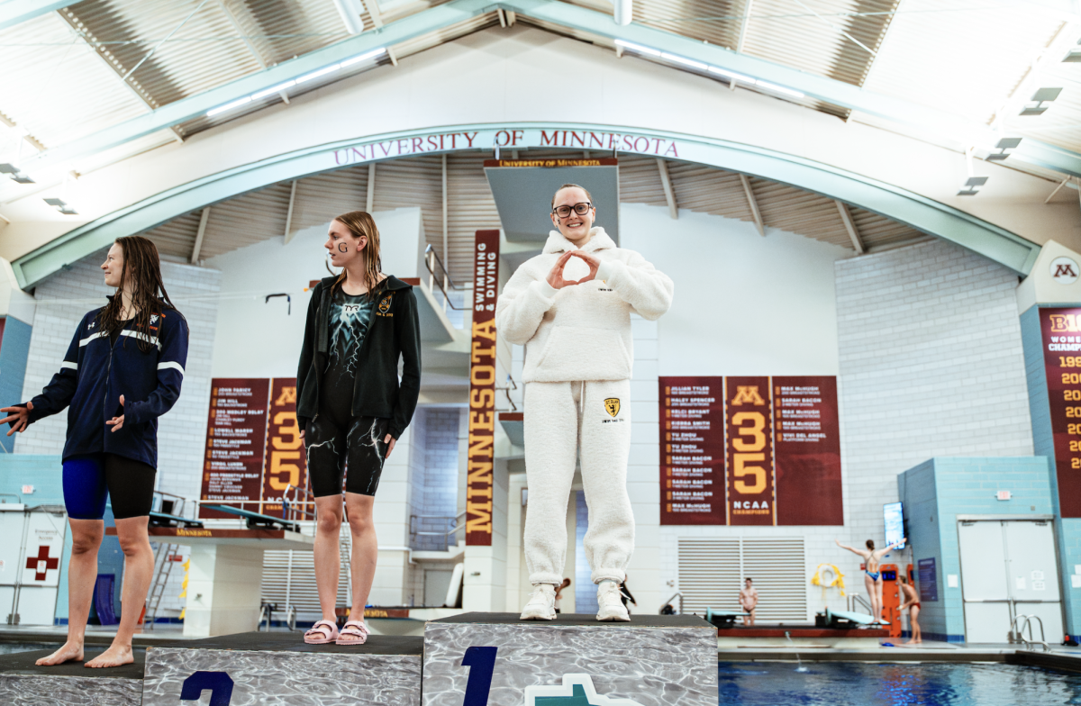 Paige Steenblock ’26 says goodbye to her Northfield swim career at MIAC Championships