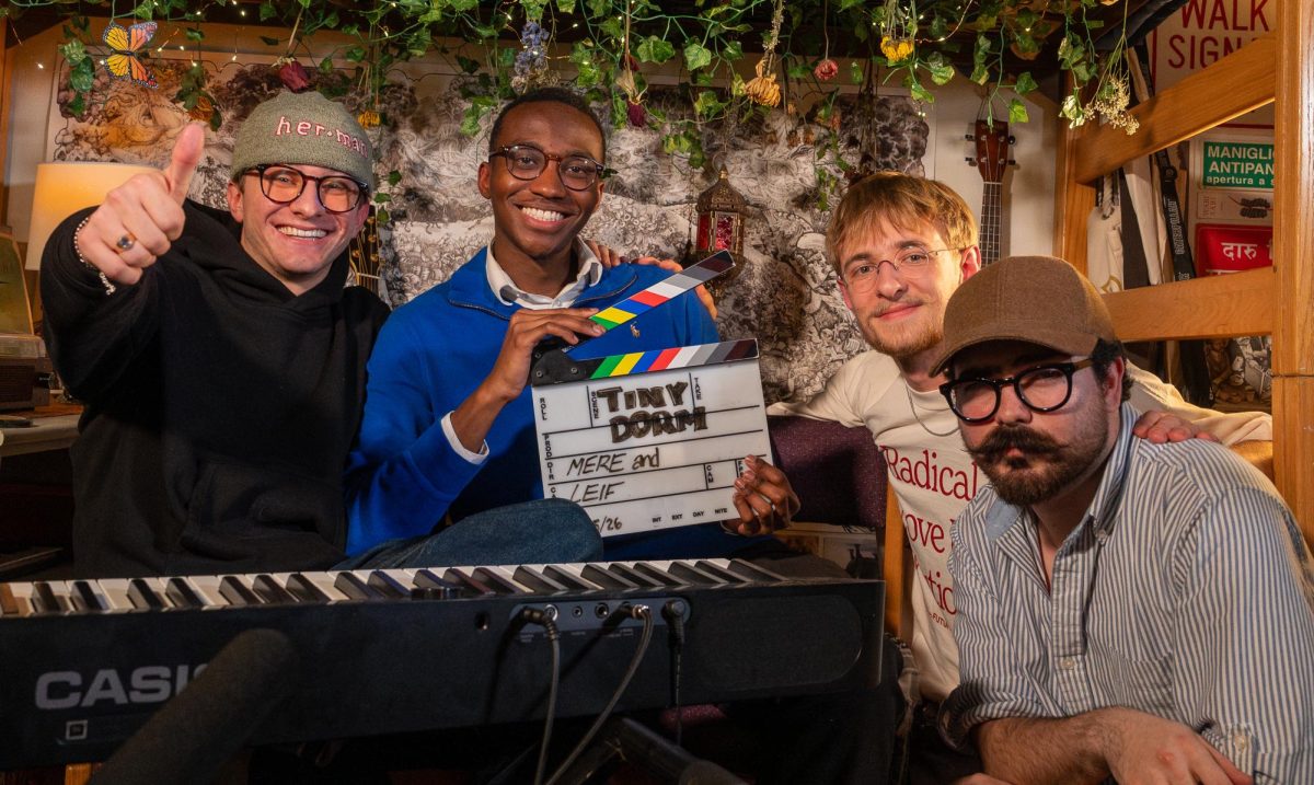 Team behind Ole Tiny Dorm — Herman Hjorthaug, Isaac Kitange, Moritz Dunbar, Moises Duarte (left to right)