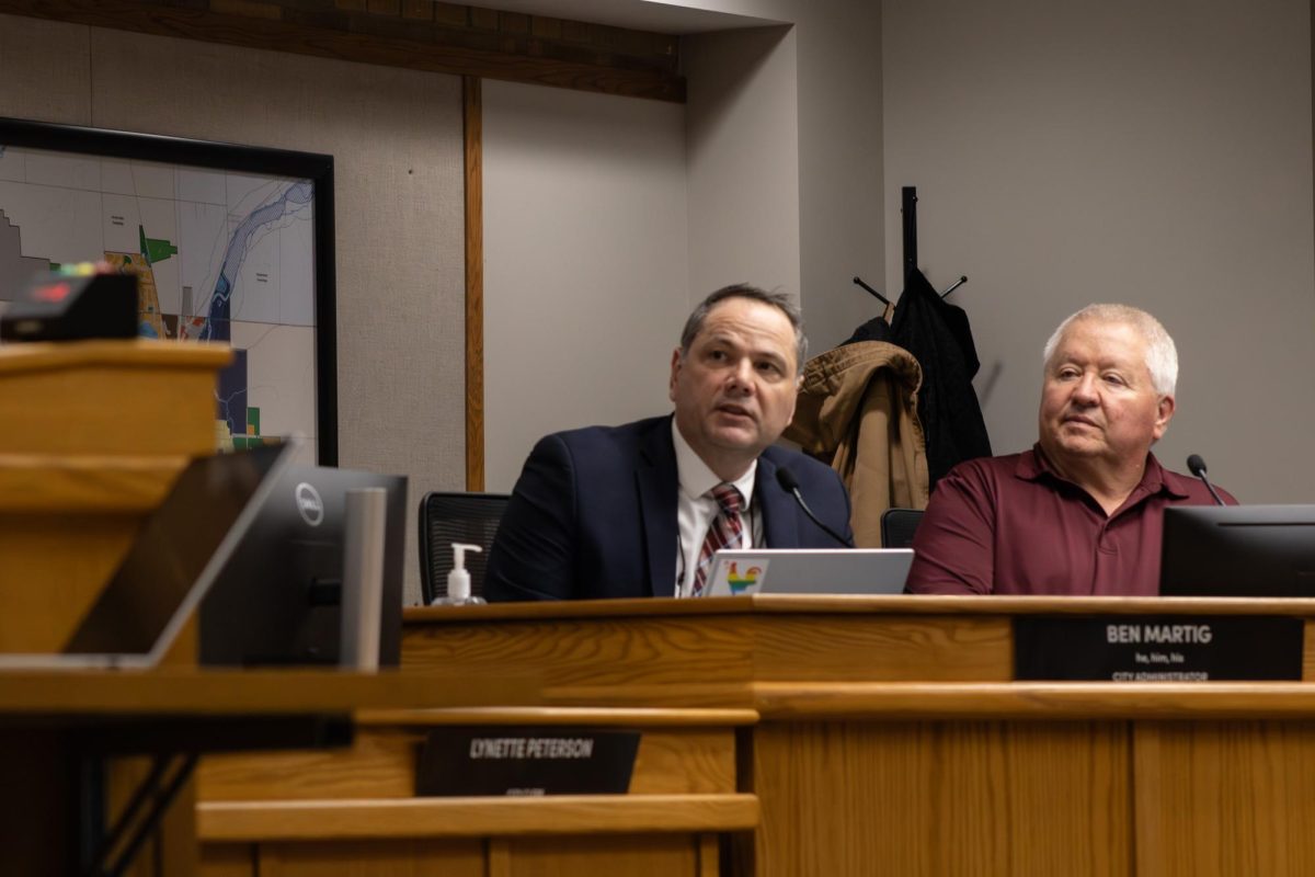 City Administrator Ben Martig speaking at a Feb. 17 council meeting. 