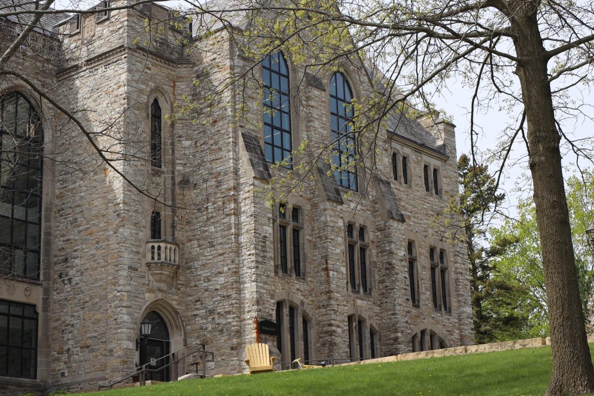 Holland Hall located on the hill at St. Olaf College.