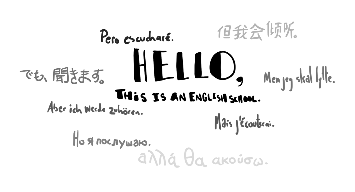 Lines in some of the different languages taught at St. Olaf